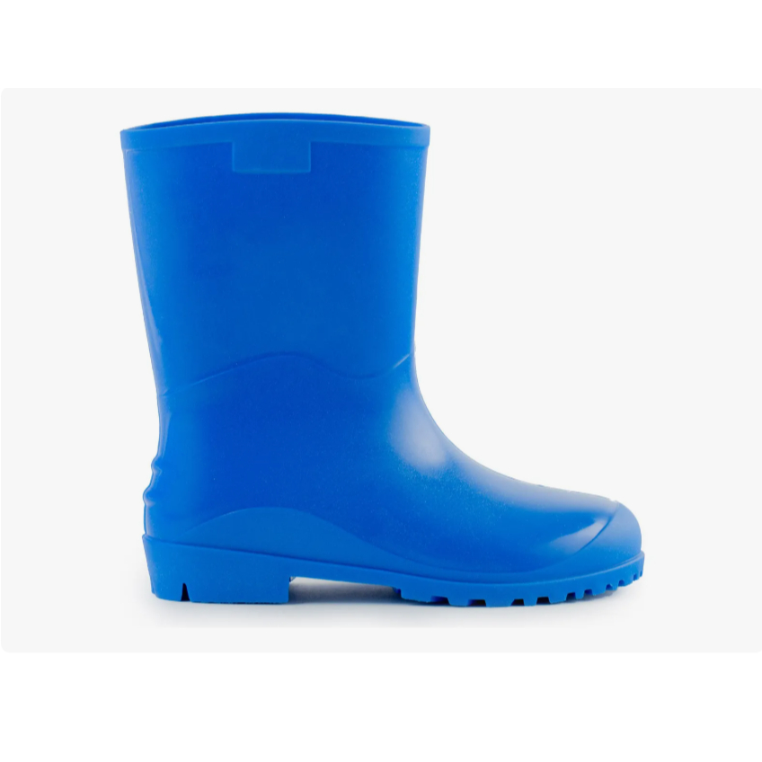 Bota Infantil de PVC Azul Impermeável, Antiderrapente Leve Confortavél uso em Escola Park Chuva Terra Pesca Passeio