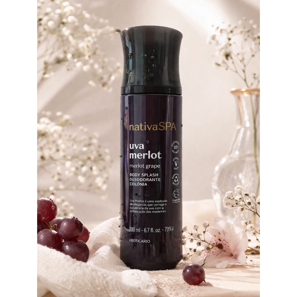 Body Splash Nativa Spa Uva Merlot 200ml O Boticário Desodorante Colônia Feminino