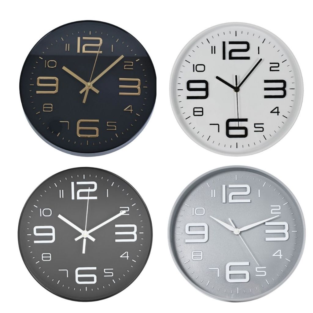 Relógio de Parede Redondo 29cm com Números Grandes Cozinhaa Sala Escritório