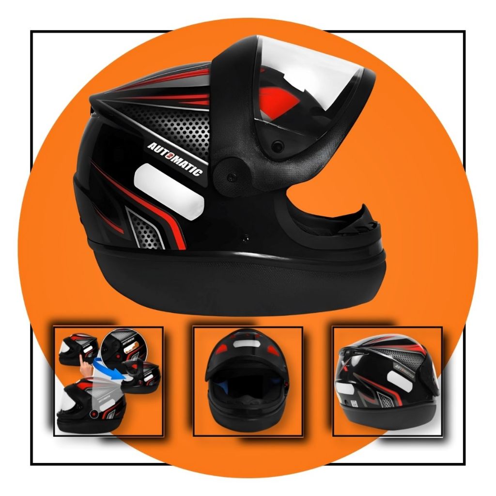 Capacete Automatico Moto Motoqueiro Motociclista Masculino Feminino Fw3 Fechado Com Narigueira em Oferta na Shopee