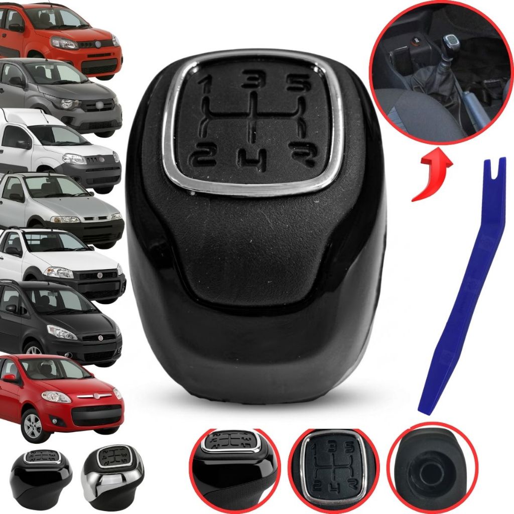 Manopla Bola De Cambio Alavanca Acabamento Para Fiat Uno Fiorino Mobi Strada Palio Siena Weekend