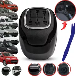 Manopla Bola De Cambio Alavanca Acabamento Para Fiat Uno Fiorino Mobi Strada Palio Siena Weekend