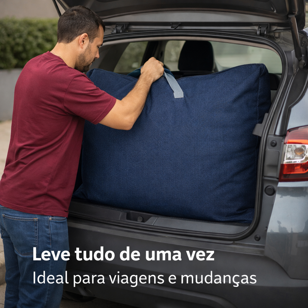 Kit 2 Bolsas Sacolão Jeans Gigante 120x120cm Mudança Sacoleiro Viagem Frete Grátis