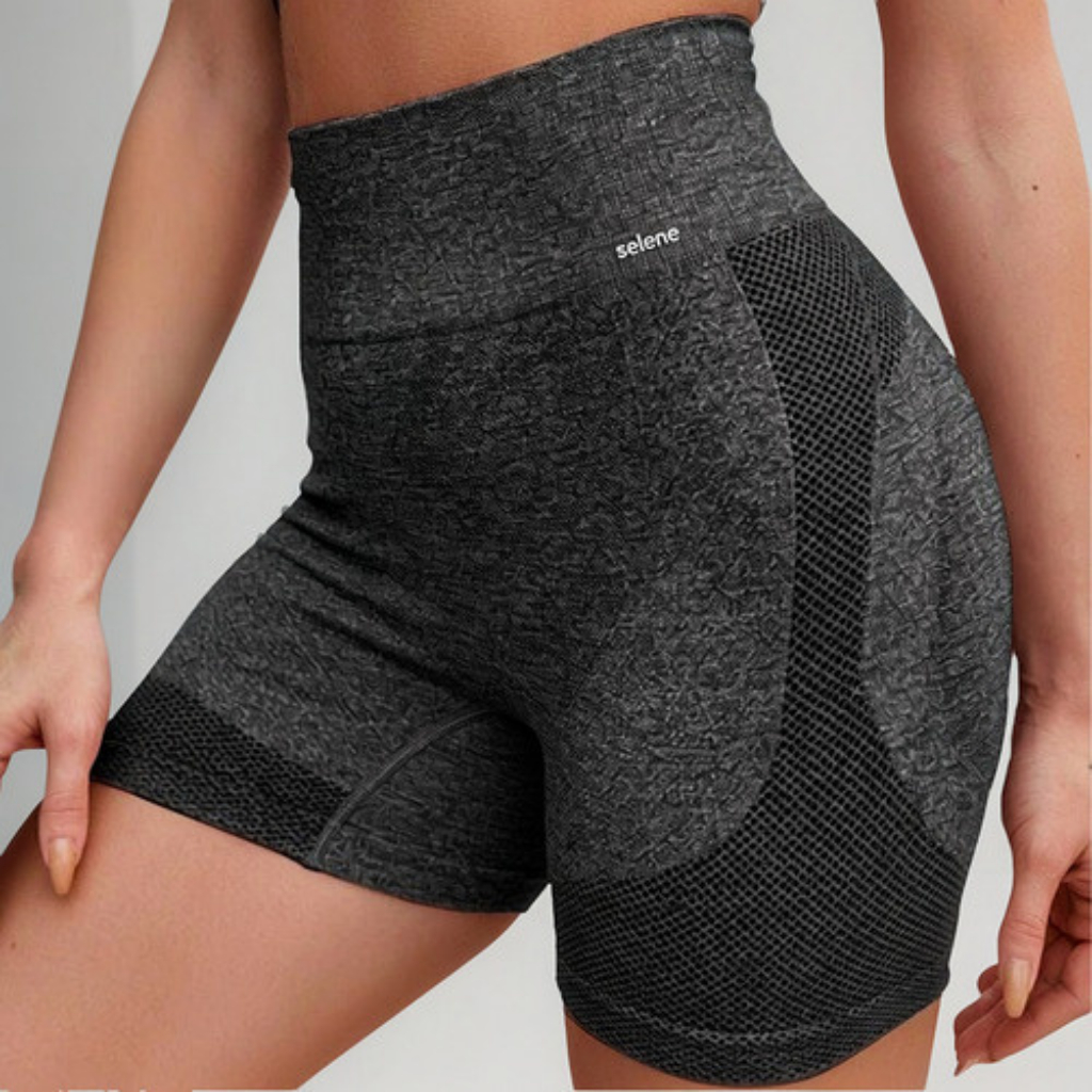 Short Fitness Selene Original Sem Costura Cintura Alta Empina Bumbum Academia