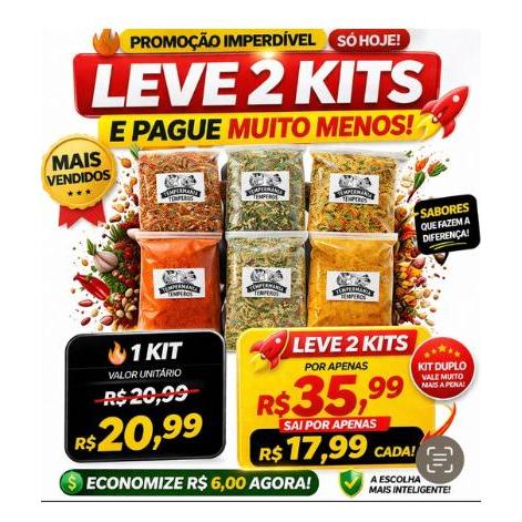 Leve 2 Kits 12 Temperos 30g Cada Promoção Imperdível Mais Vendidos Cozinha Completa