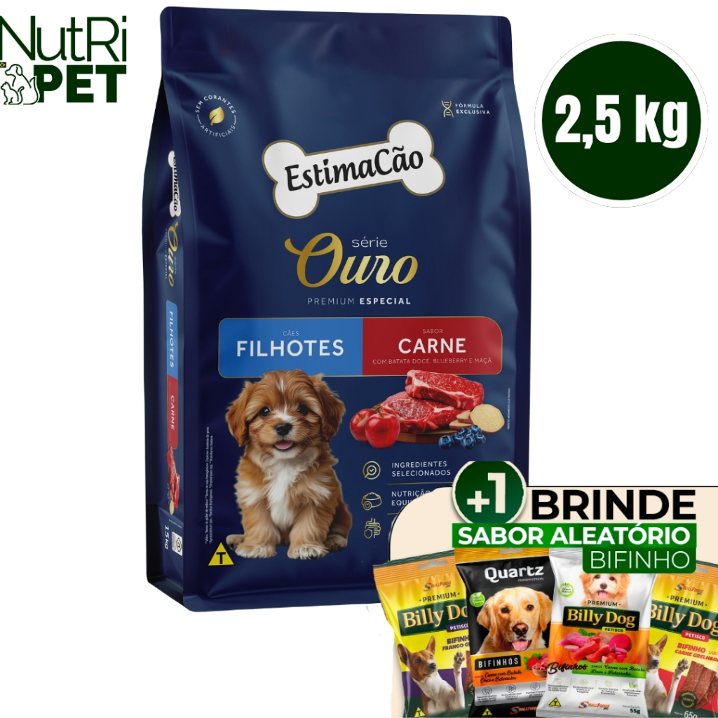 Ração Cães Estimacão Ouro Filhotes 2,5kgs