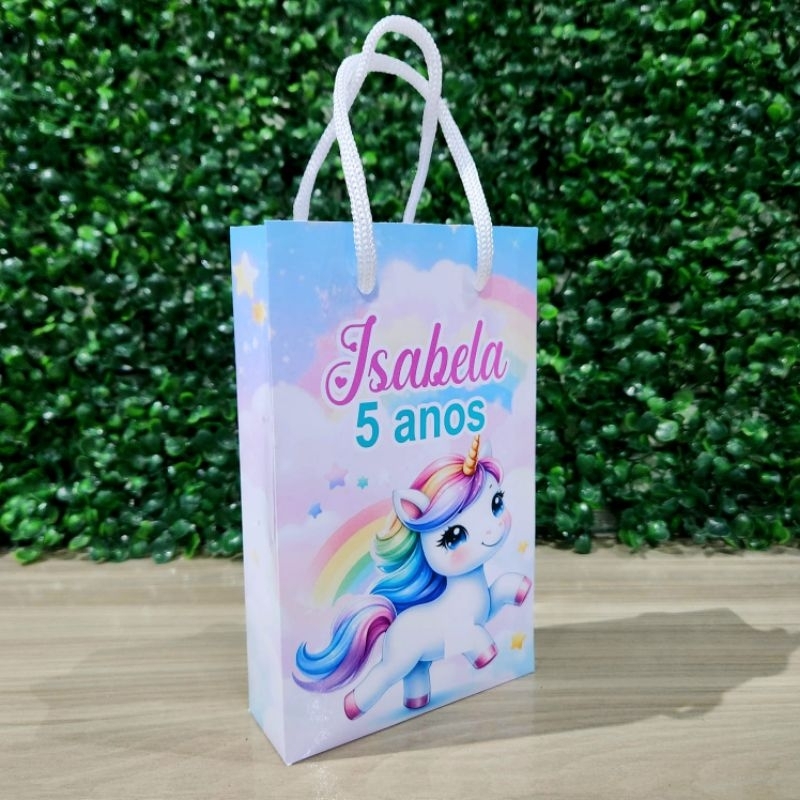 Sacolinha Surpresa Personalizada Lembrancinha de Aniversário Unicórnio Festa Infantil