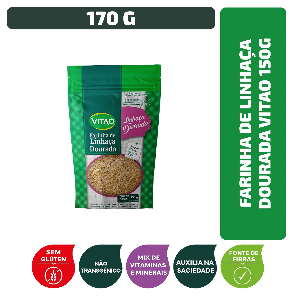 Farinha de Linhaça Dourada Sem Glúten Vitao 150 g