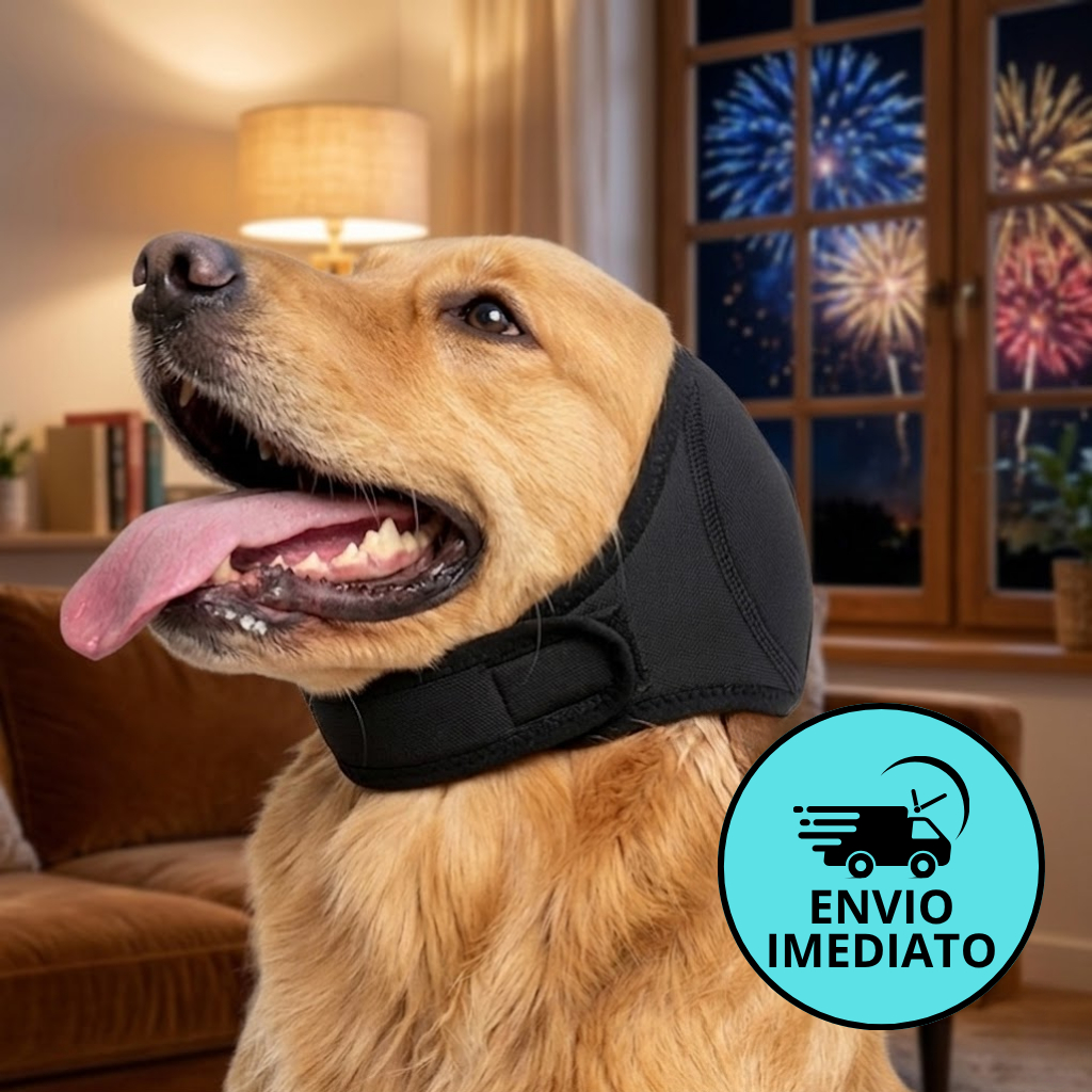 Protetor de Orelha Antirruído para Cachorro Calmante Abafador Ruído Fogos Trovão P M G Pet