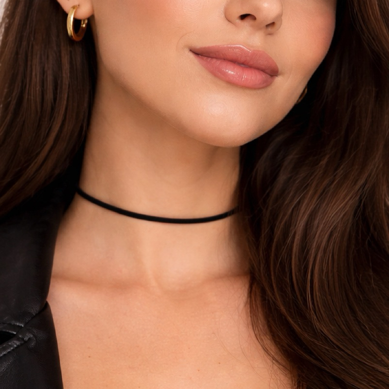 Colar Chocker camurça courinho várias cores 3mm