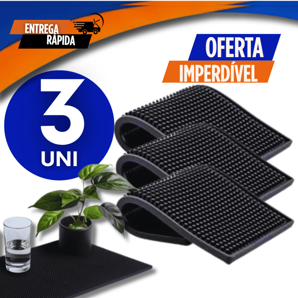 Jogo Tapetes Escorredor  Louça Barmen Bartender Casa Silicone 30X15 Mesa Bar Drinks Balcão Utensílio