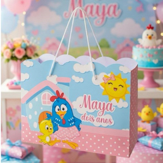 Sacolinha Personalizada  Galinha Pintadinha | Lembrancinha Festa Infantil | Pegue e Monte