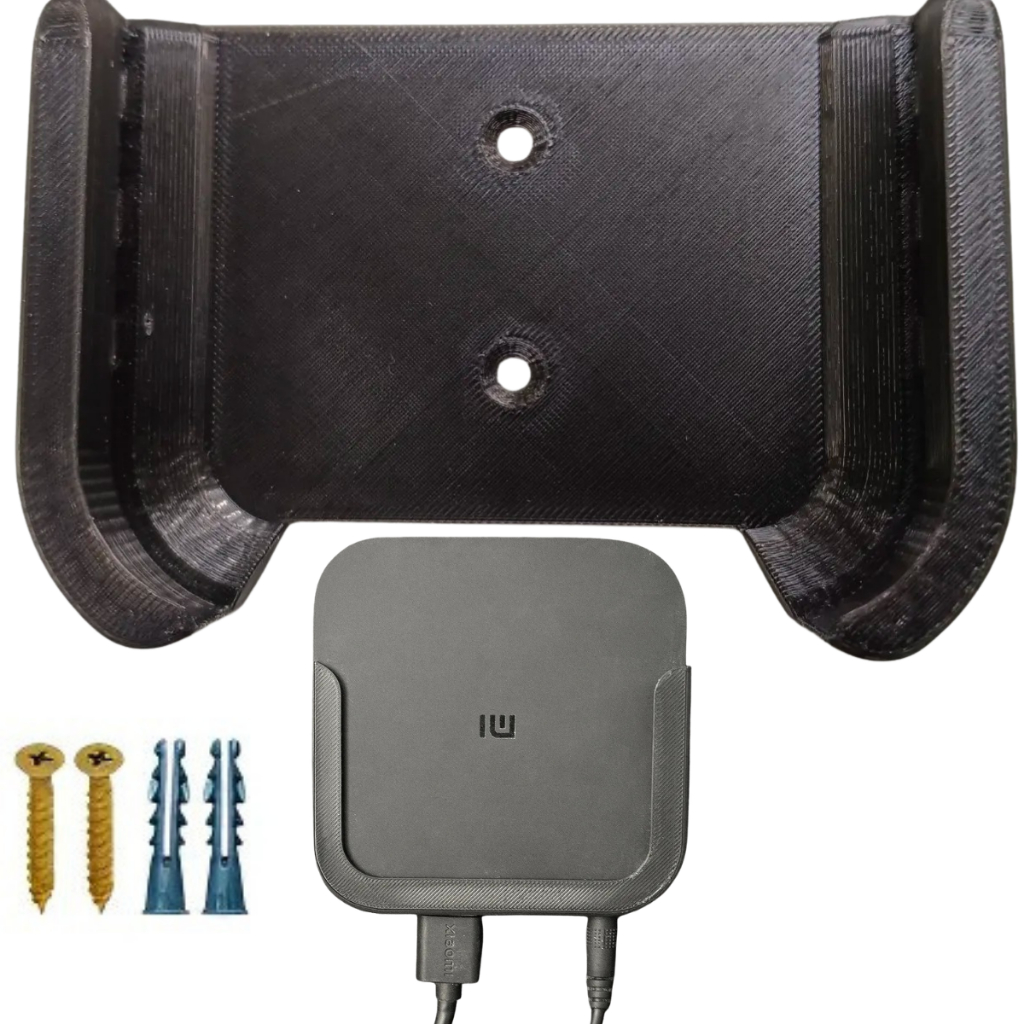 Suporte TV Box Xiaomi Mi Box S 2ª Geração Base Parede Fixação Rápida Organizador 3D Preto