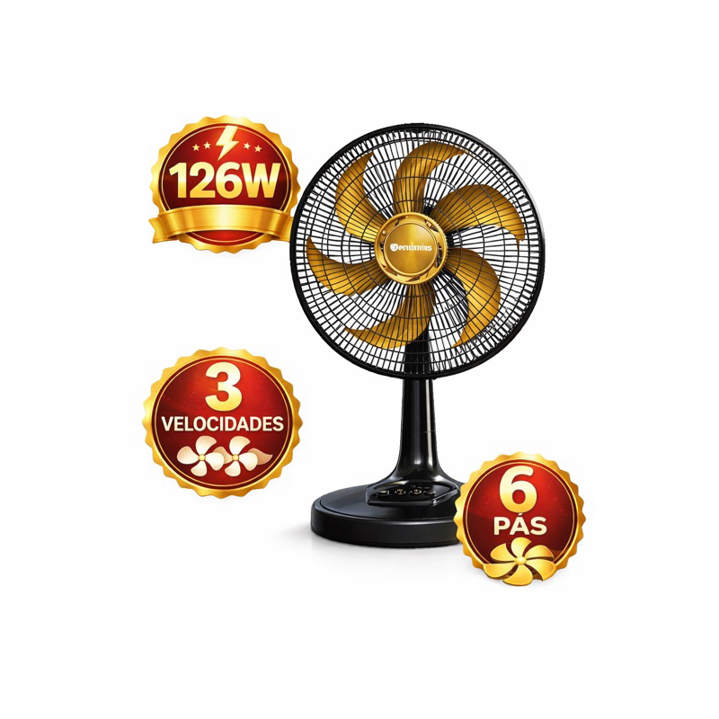 Ventilador de Mesa 40cm Ventimais Turbo 6 Pás 126W Potente e Silencioso 127V ou 220V
