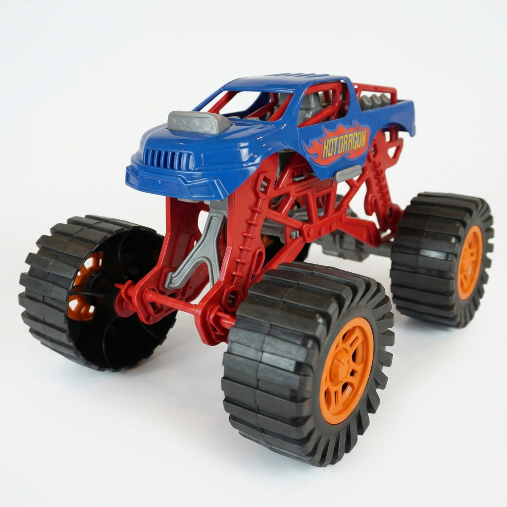 Carrinho Hot Dragon Carro Monster Hot Wheels | Suspensão Articulada | Carroceria Reclinável | QUEEN SHOP