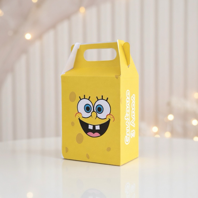 Caixa MALETINHA BON ESPONJA UN | Caixa Personalizada Com Nome | Mimos Aniversário Lembrancinhas Personalizados Kit Festa