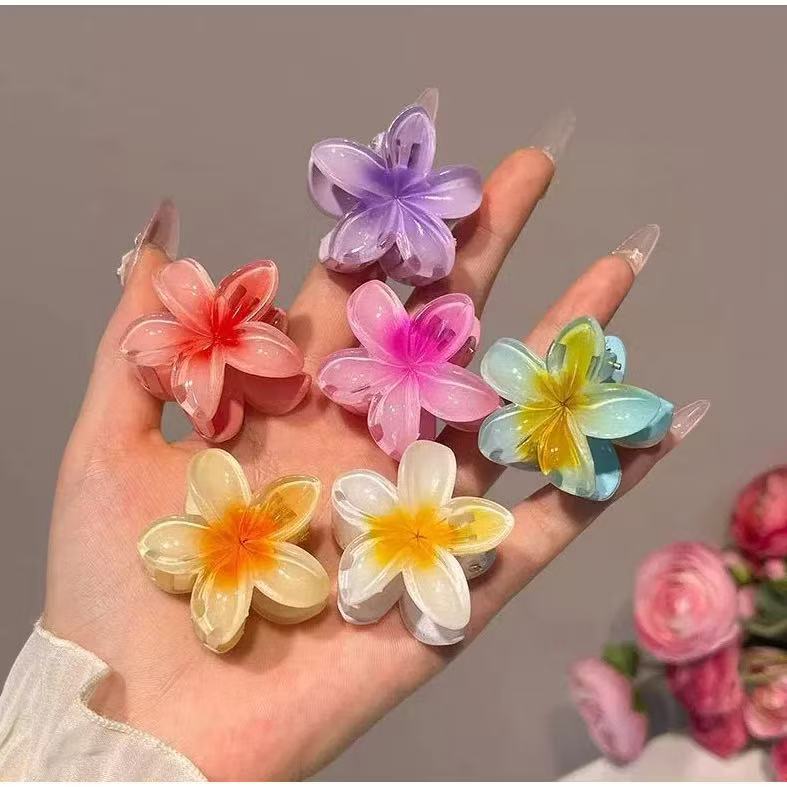 Kit 12/24/36/48 Pcs Presilha Piranha Flor De Cabelo Mini Pequeno Acrilico 4cm Verão Aestheric Grampo Summer Praia — imagem 2 de 2