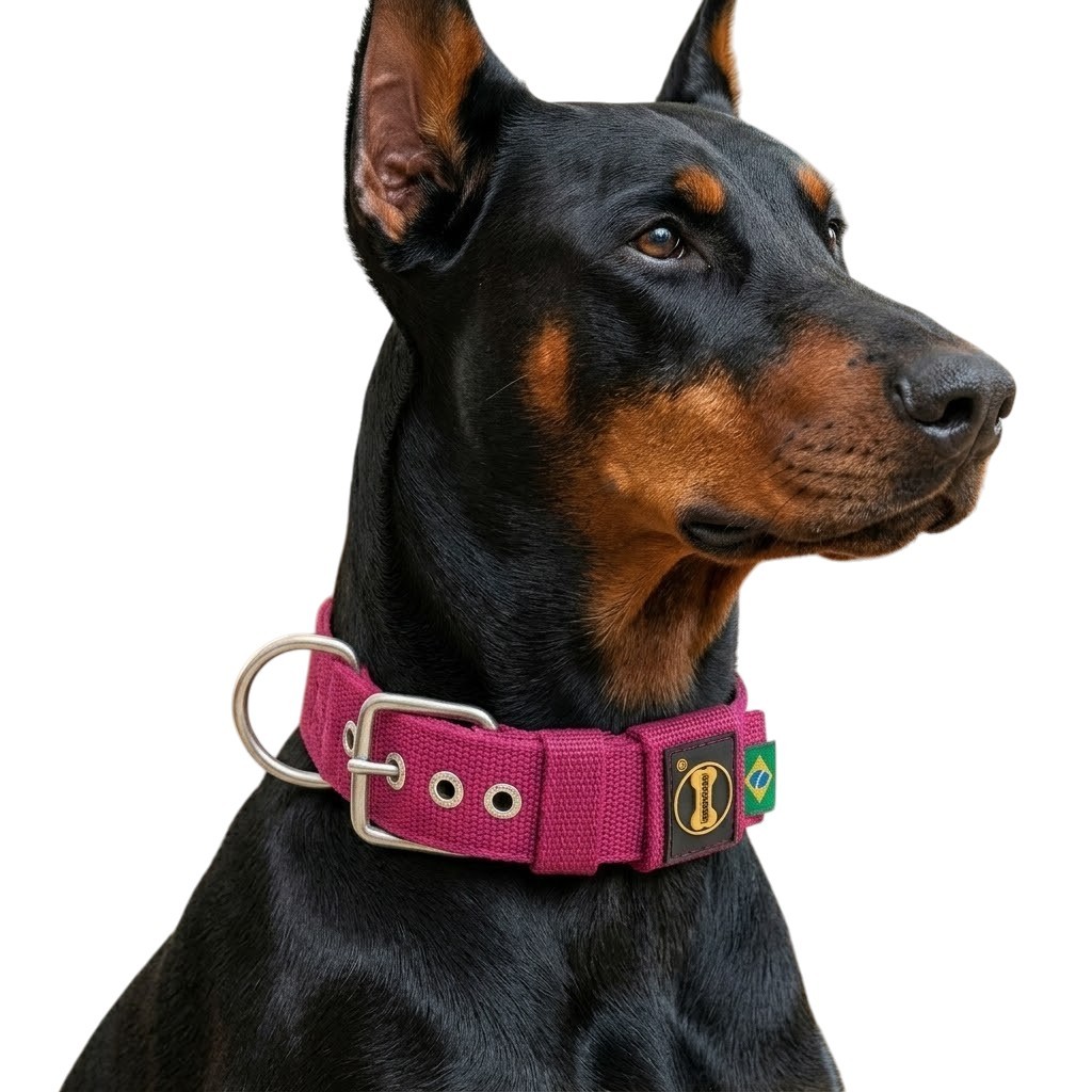 Coleira Fit Pink 40mm Amorosso Dobermann Cachorro Pastor Alemão Dogue American Bully Adestramento Cães Cão Dog Pitbull