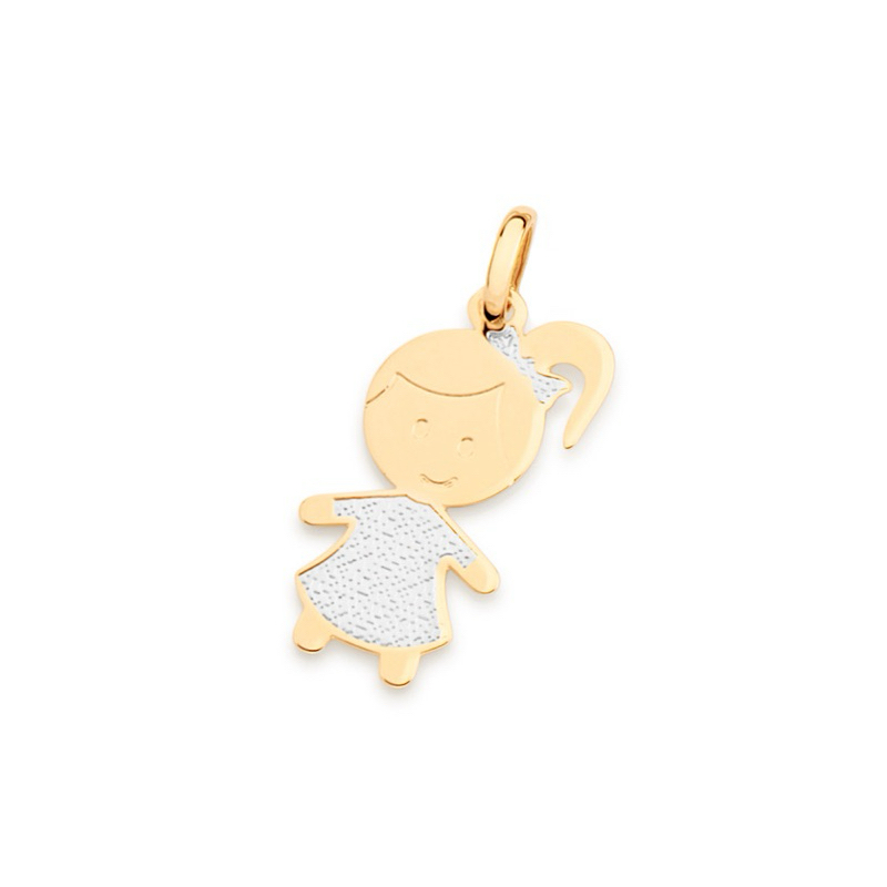 pingente rommanel menina aplicação rhodium 542453
