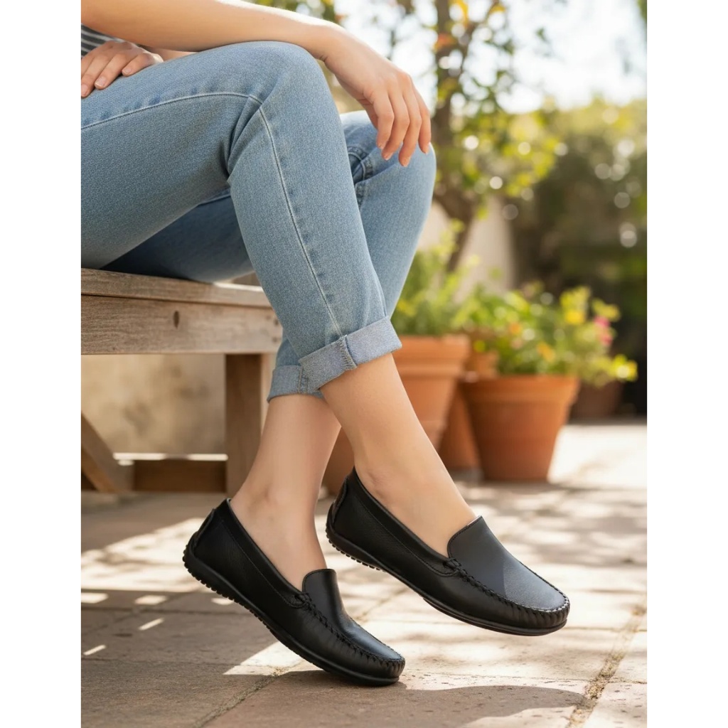 Mocassim em Couro Legitimo Casual Confortável Feminino