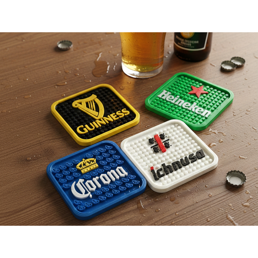 🍺🥃 Descanso de Copo 3D | Estilo Tapete de Bar | Cerveja e Whisky