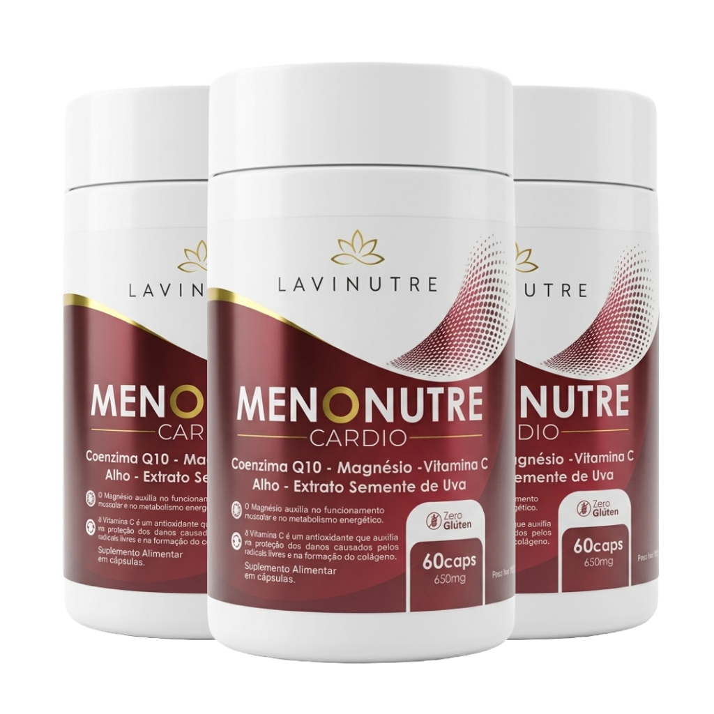Menonutre Cardio Coenzima Q10 100mg + Magnésio Bisglicinato + Vitamina C 180 cápsulas