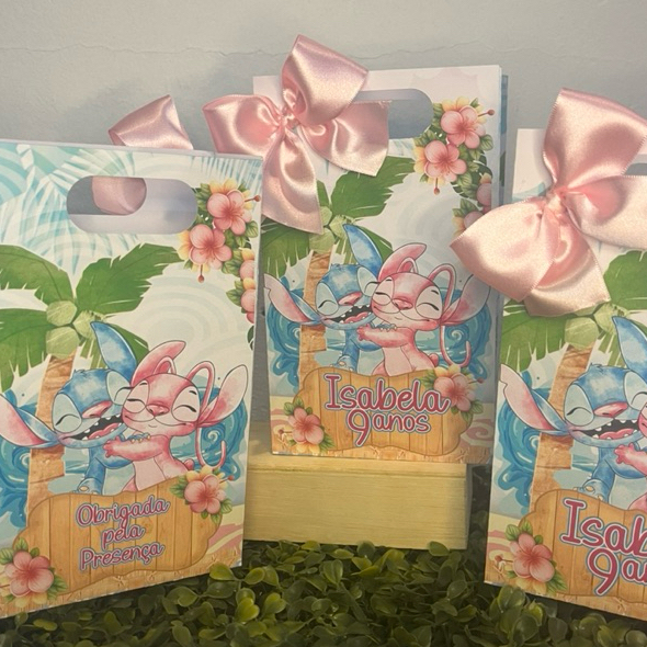 “Sacolinha Personalizada Festa Infantil Tema Stitch– Lembrancinha de Aniversário”