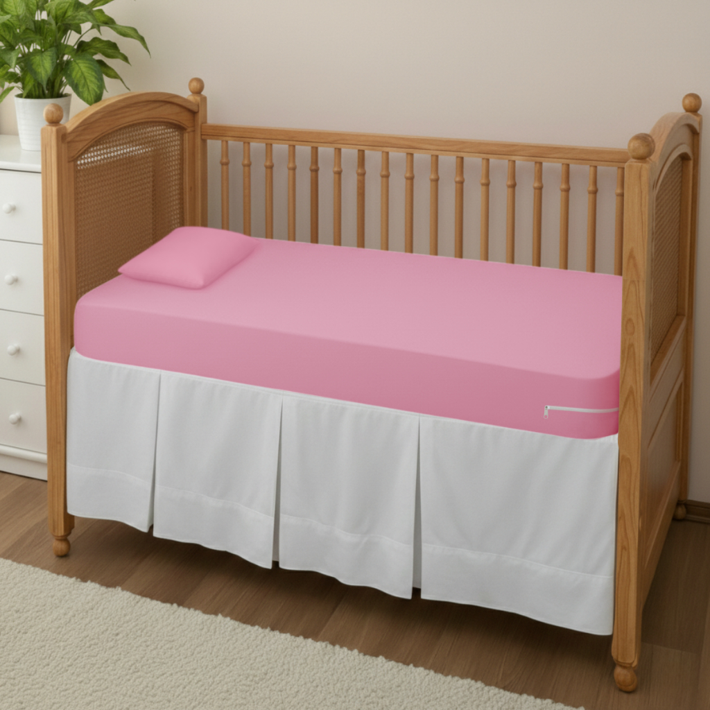 Capa De Colchão De Berço Em Malha Gel Resistente Com zíper Reforçado + Fronha em Oferta na Shopee