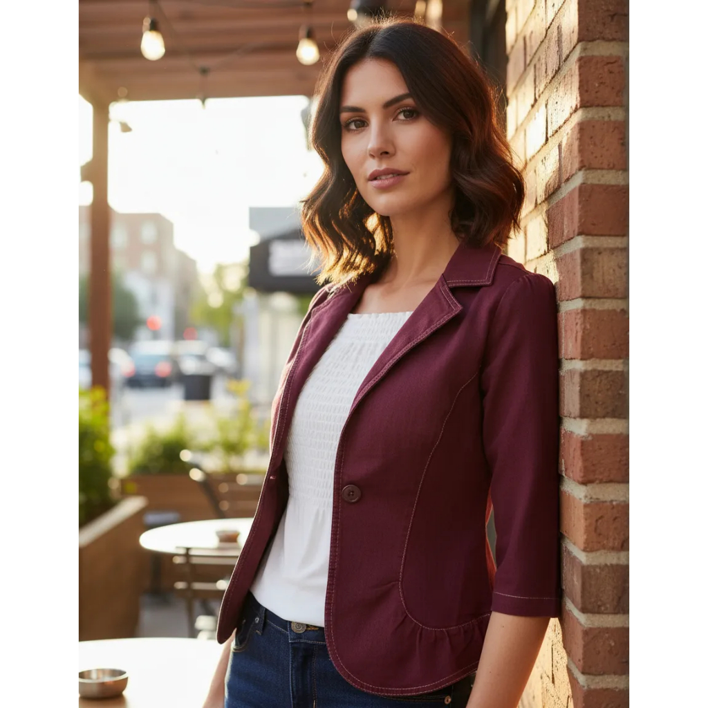 Blazer Alfaiataria Feminino Max Blazer com Botões acentuado luxo importado