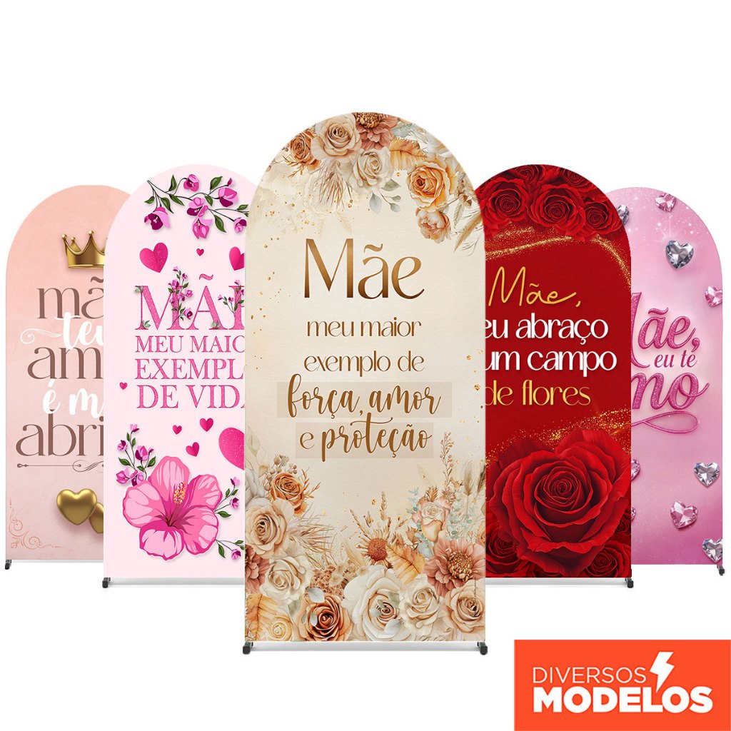 Painel Romano Dia das Mães 2x1m Decoração Veste Fácil Em Tecido Com Elástico
