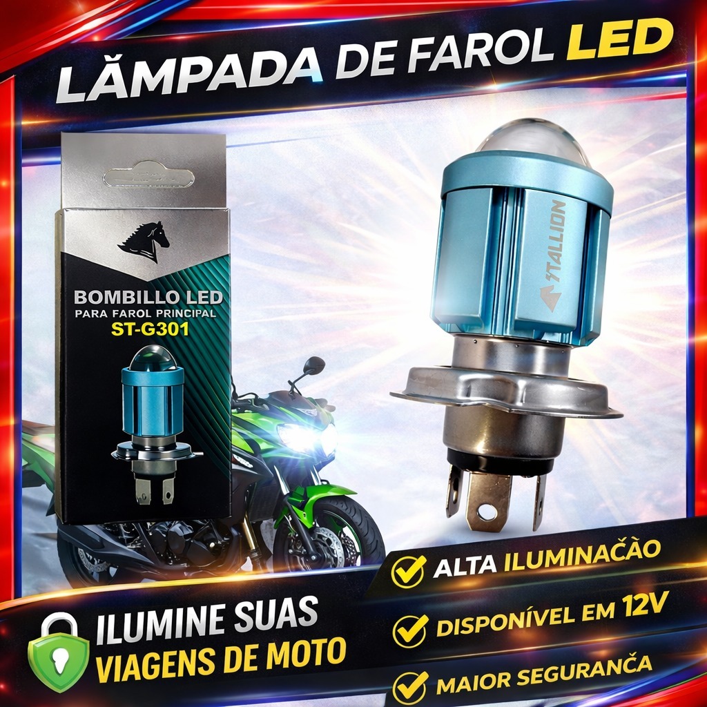 Lâmpadas De Farol De Motocicleta H4 LED Olho de Peixe 6500K CG Titan Lande em Oferta na Shopee