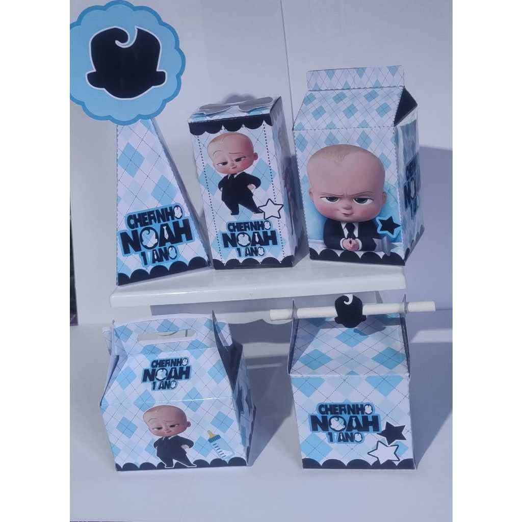 20 Caixas Personalizadas - Lembrancinha para Festa Infantil - Aniversário - O PODEROSO CHEFINHO PRONTO P USO