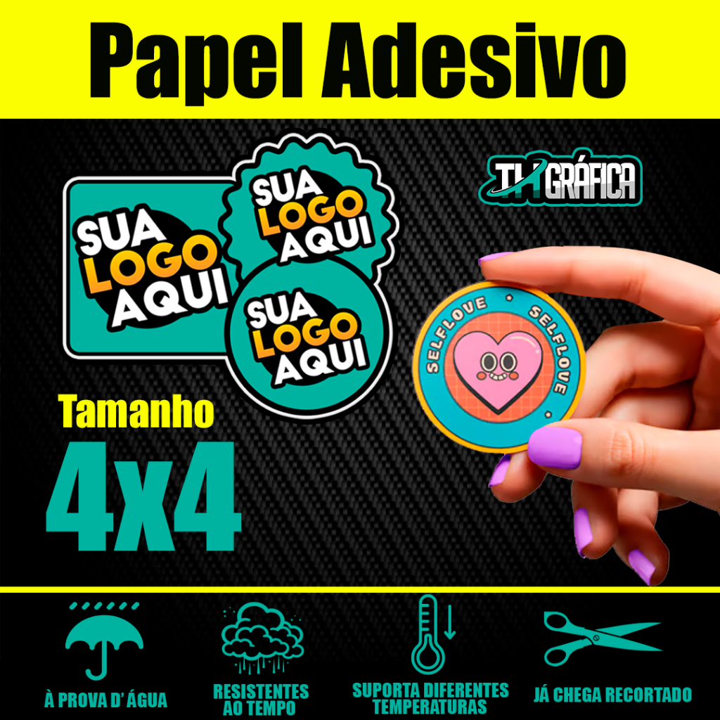 ADESIVOS PERSONALIZADOS 4x4 cm PAPEL ADESIVO