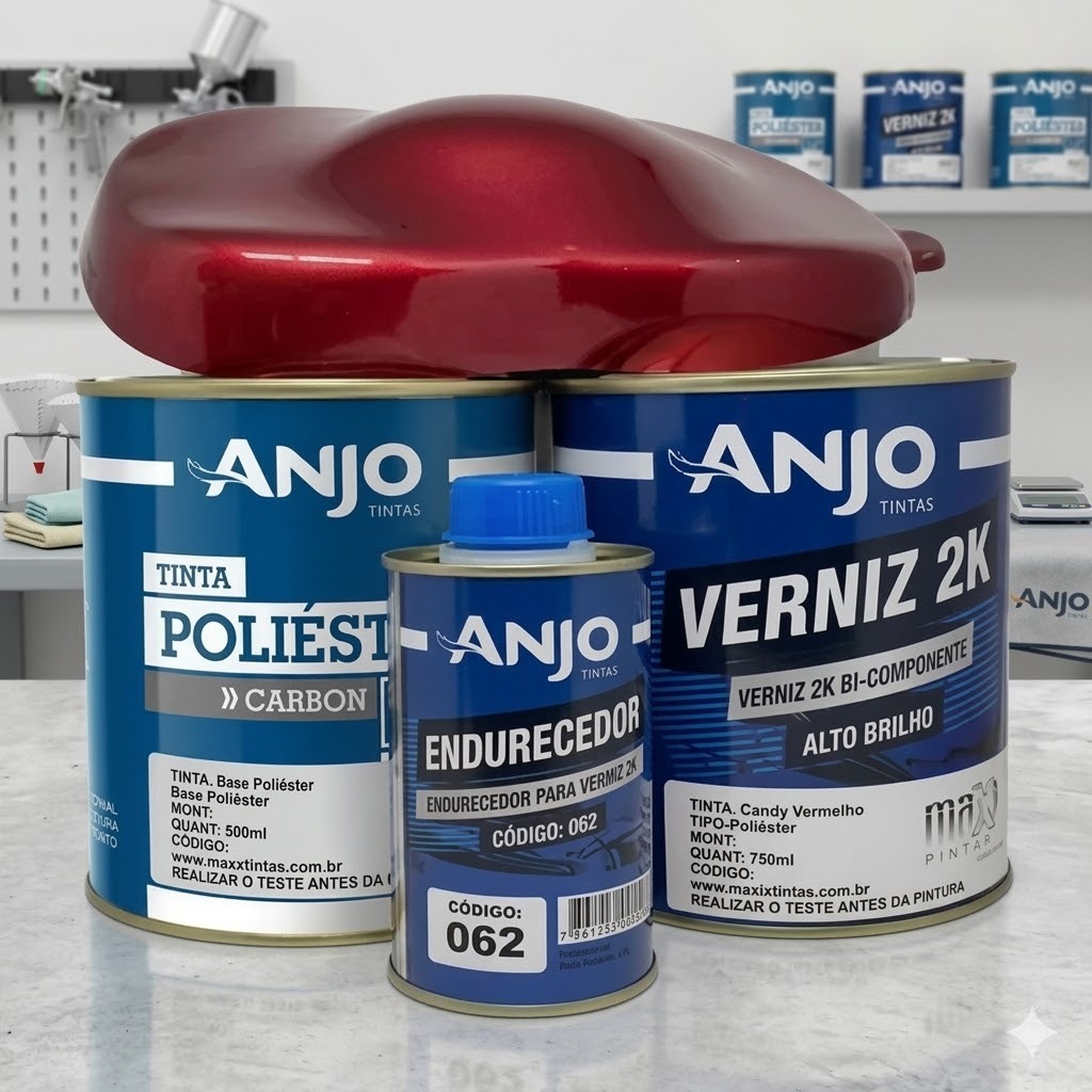 Tinta Automotiva Candy Verniz Varias cores 800ml/400ml+Base Aluminio Graudo 800ml/400ml+Catalisador Lazzuril/Anjo/PPG