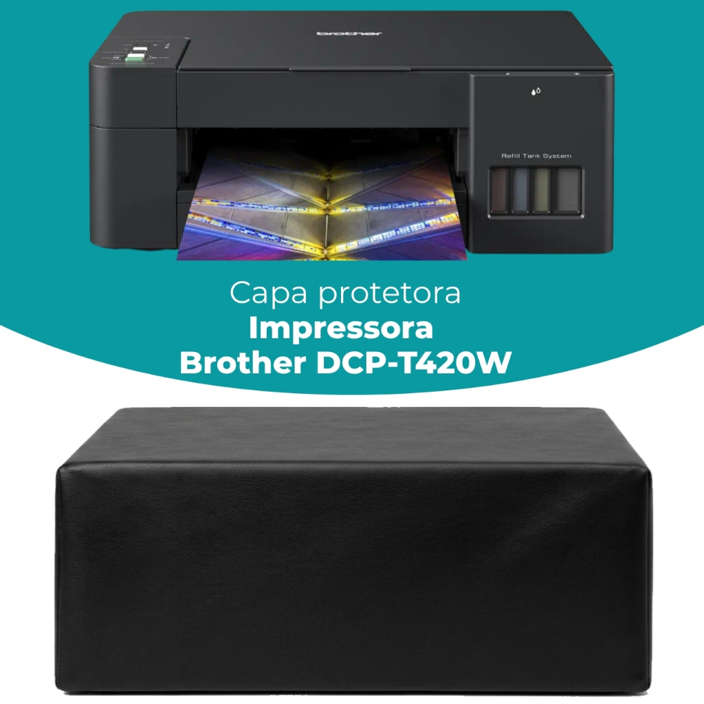 Capa Impressora Multifuncional Brother DCP-T420W Preta Impermeavel Protetora Sol Agua Poeira Umidade