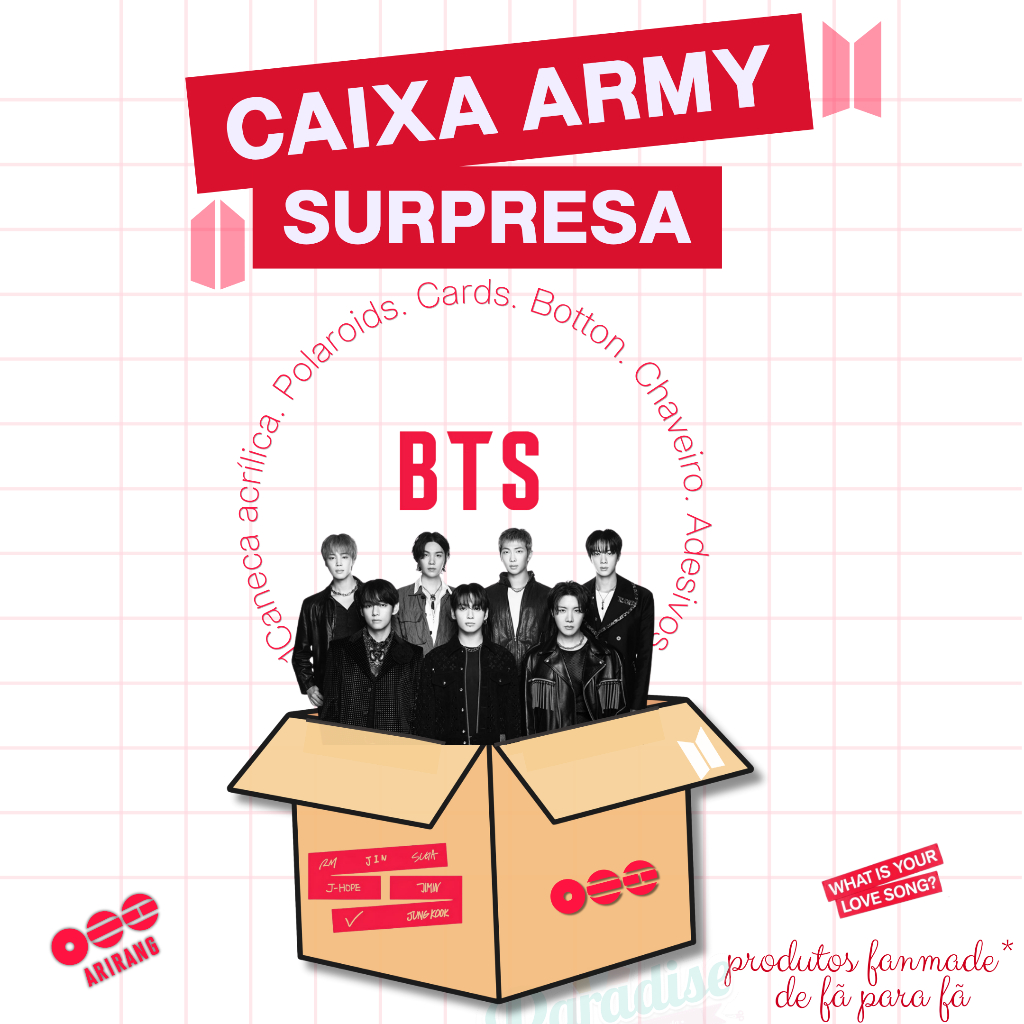 CAIXA BOX BTS FÃ Kit com 30 Itens Famade exclusivo
