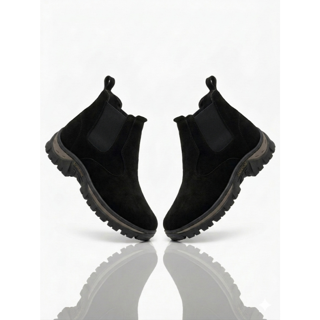 Bota Botina Masculina Para Trabalho Resistente Camurça Confortável Sola Antiderrapante Adventure