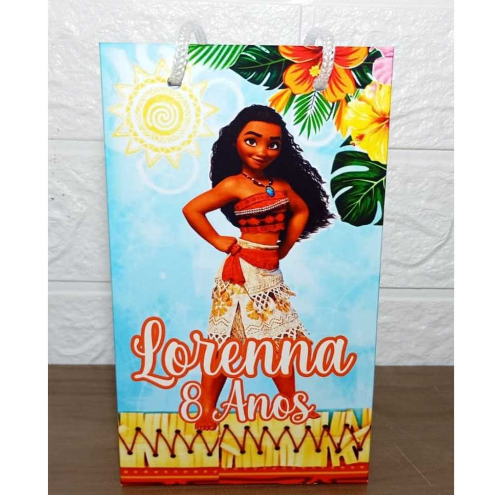 Kit Sacolinha Personalizada Moana para Lembrancinhas Festa Infantil