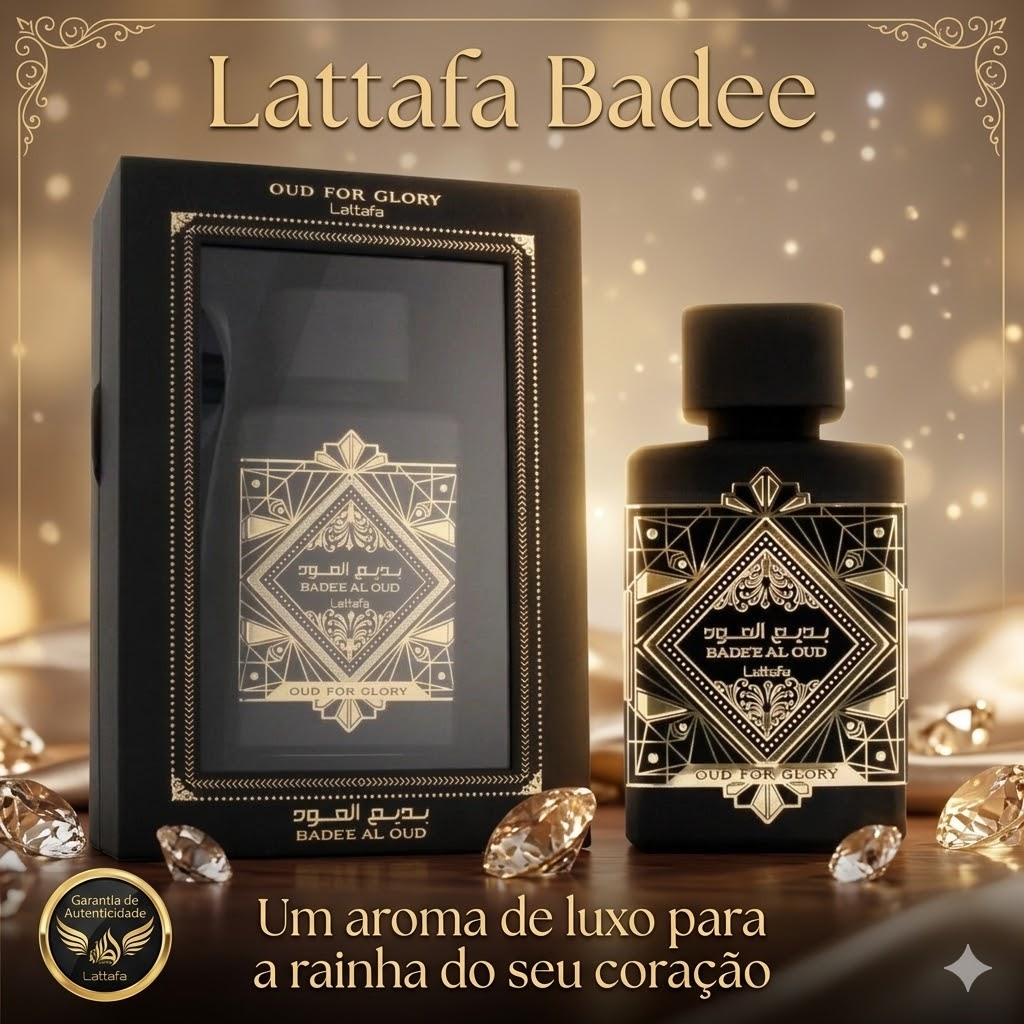 Perfume Masculino Lattafa Badee Al Oud For Glory 100ml EDP – Sofisticação e Exclusividade Amadeirada