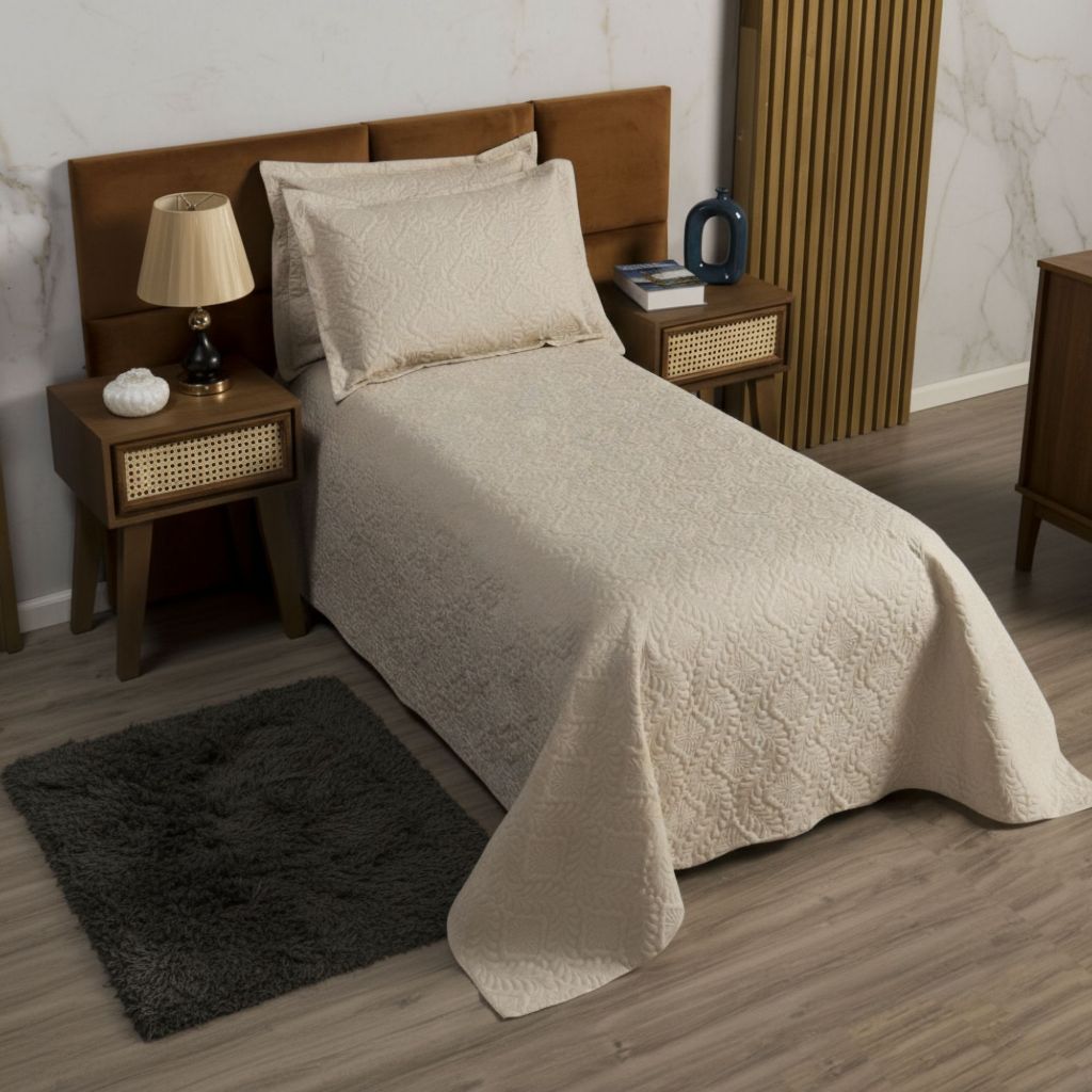 Cobre Leito Essence Solteiro Kit 3 Peças Macio 100% Poliéster Cobreleito Para Quarto