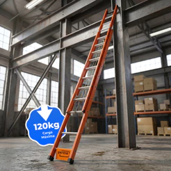 Escada de Alumínio e Fibra de Vidro 23 Degraus Extensível 4,20m X 7,20m com D Vazado EAFD-23 Sintese
