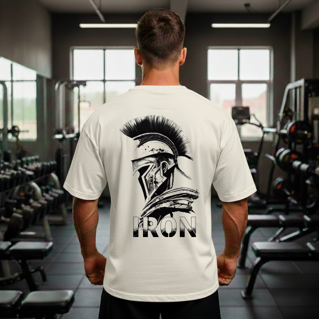 Camiseta Oversized Musculação Guerreiro Spartano Grande Algodão Streetwear Treino Academia