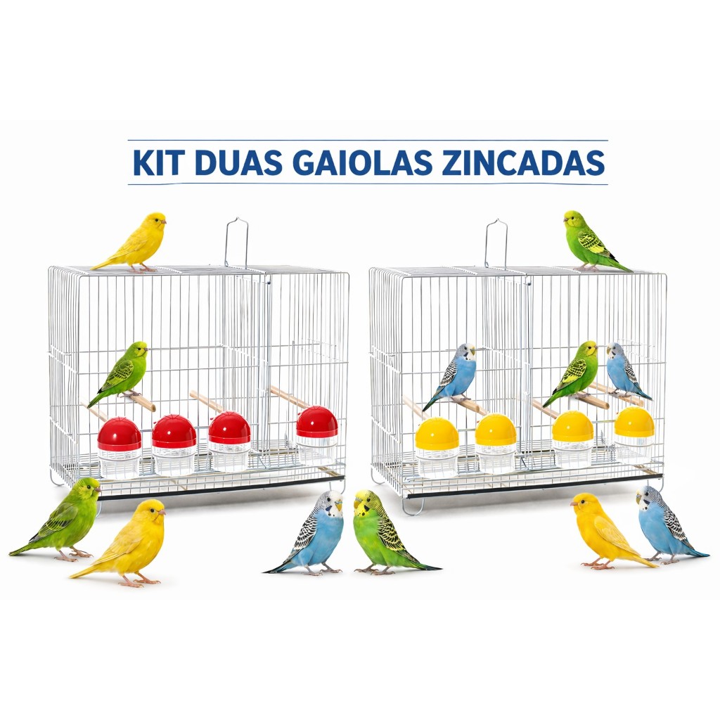 Kit 2 Gaiola Para  Canário Belga Roller  Diamante Gold Criadeira Viveiro Criar Pássarinho Passador