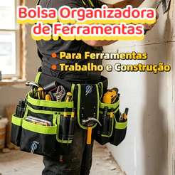 Cinturão de Trabalho Multiuso Resistente, com Bolsos Amplos e Cinto Ajustável para Ferramentas de Mecânica e Construção