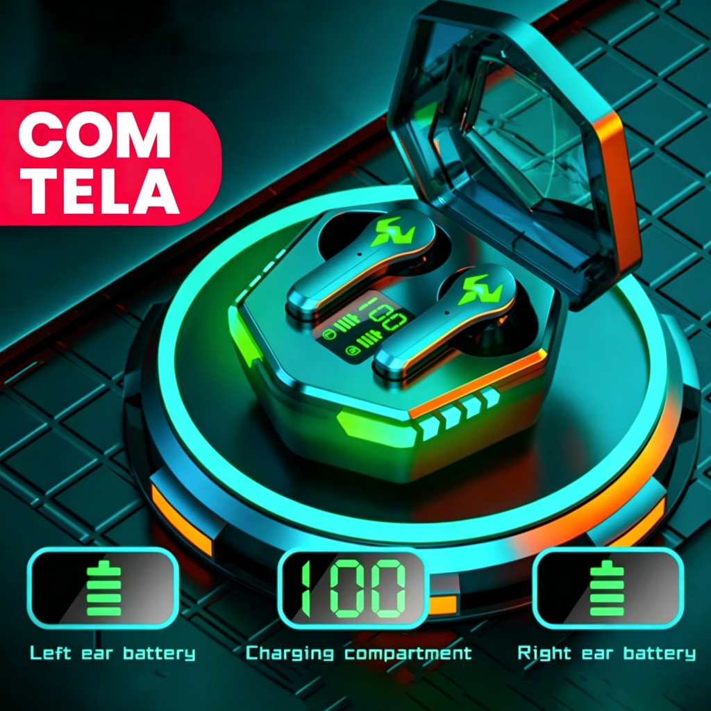 Fone De Ouvido Para Jogos J88 PRO Fones Sem Fio Bluetooth 5.2 Modo Duplo Comutável 8D Stereo Com Microfone
