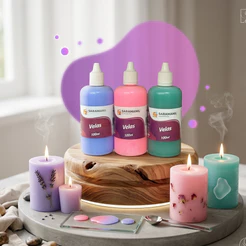 Kit Corante Para Velas Líquido 3 Cores 100ml Saramanil Azul Bebê, Rosa Bebê e Tiffany.