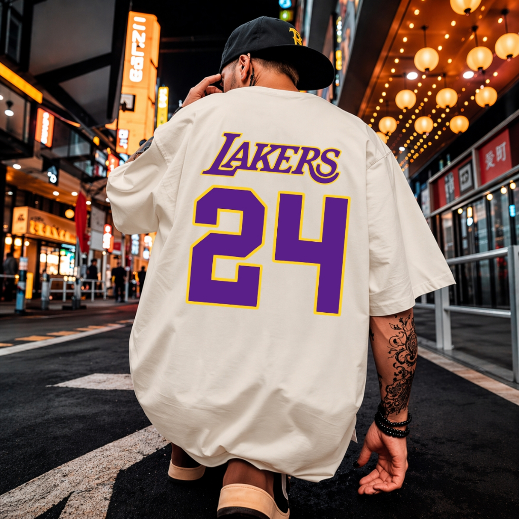 Camiseta Oversized Algodão Torcedor Los Angeles Lakers Basquete Americano Campeonato Unissex em Oferta na Shopee