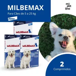 Kit 3 Milbemax C para Cães de 5 a 25 Kg Elanco Vermífugo - 2 Comprimidos