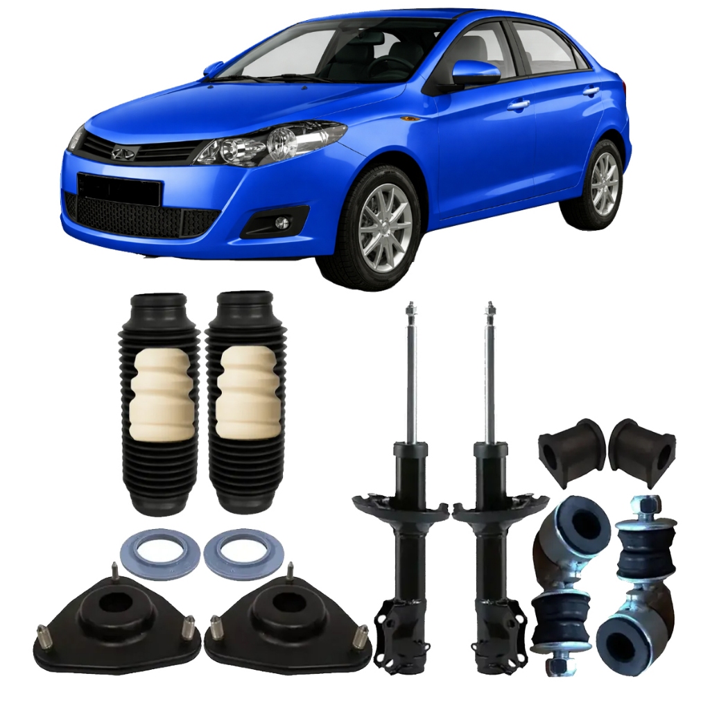 Amortecedor Kit Coxim Bieleta Bucha Barra Diant Chery Celer 2012 2013 2014 2015 2016 2017 A 2018