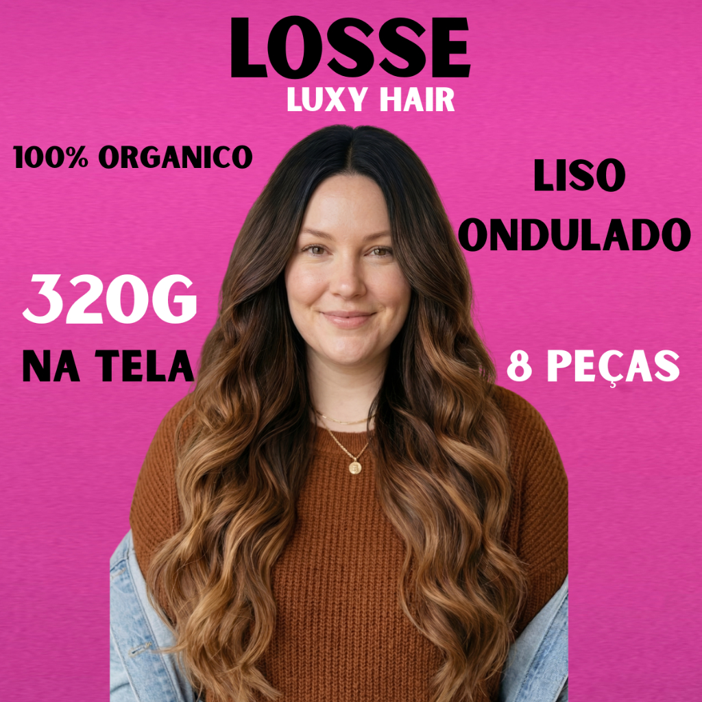 Cabelo ondulado - Bio Orgânico  8 Peças 320g Comprimento - liso ondulado - Luxy Hair